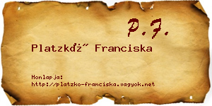 Platzkó Franciska névjegykártya